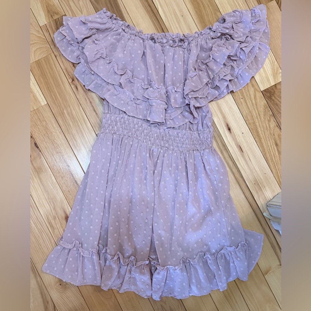 Elegant Lavender Off-Shoulder Dress